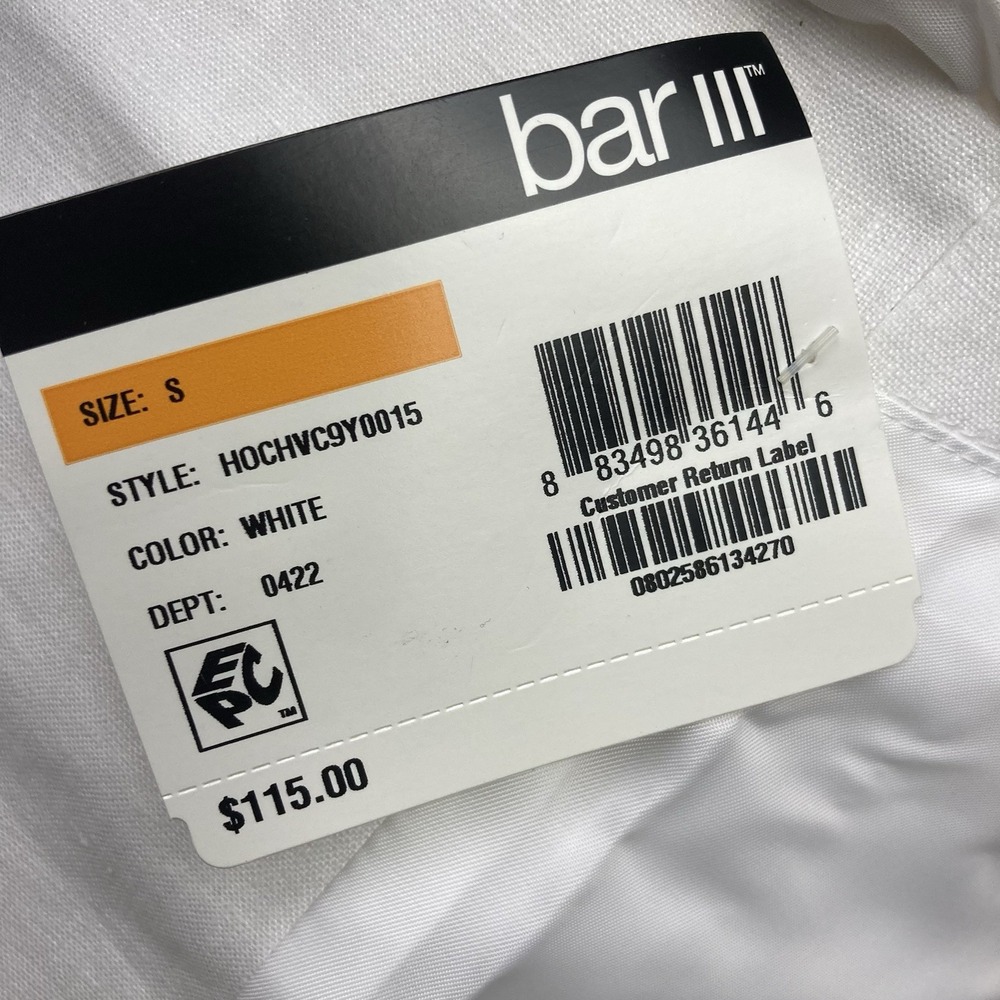 Bar III Mens Slim fit Suit Vest‎ Size Small White 100%Linen E091426 - Picture 8 of 16